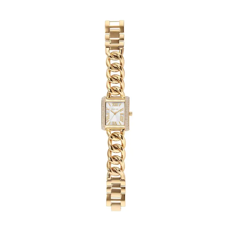 Michael Kors Emery Pavé Gold-Tone Curb Ladies Watch- MK7300